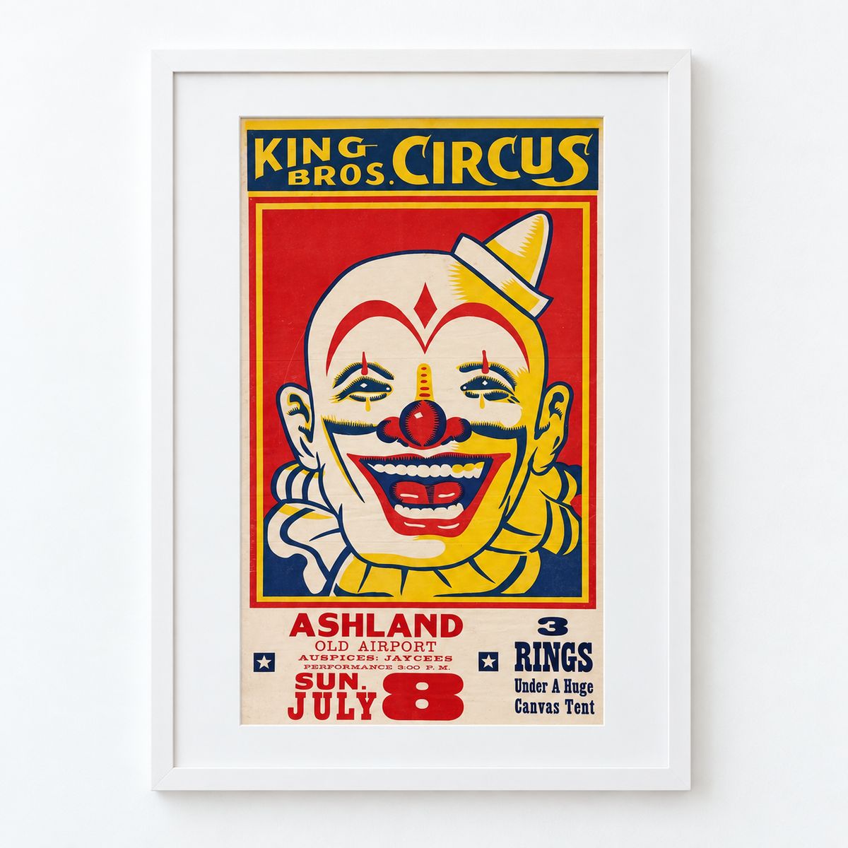 King Bros. Circus - Ashland Clown Poster
