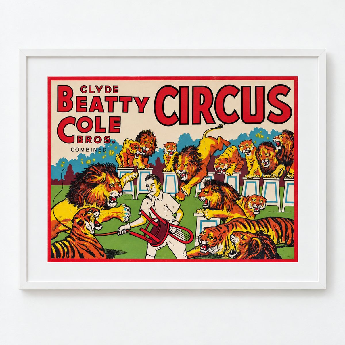 Clyde Beatty Cole Bros. Circus - Lion and Tiger Trainer Poster