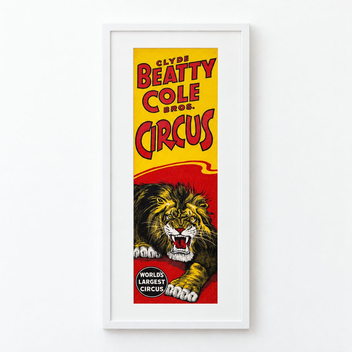 Clyde Beatty Cole Bros. Circus - Roaring Tiger Banner Poster