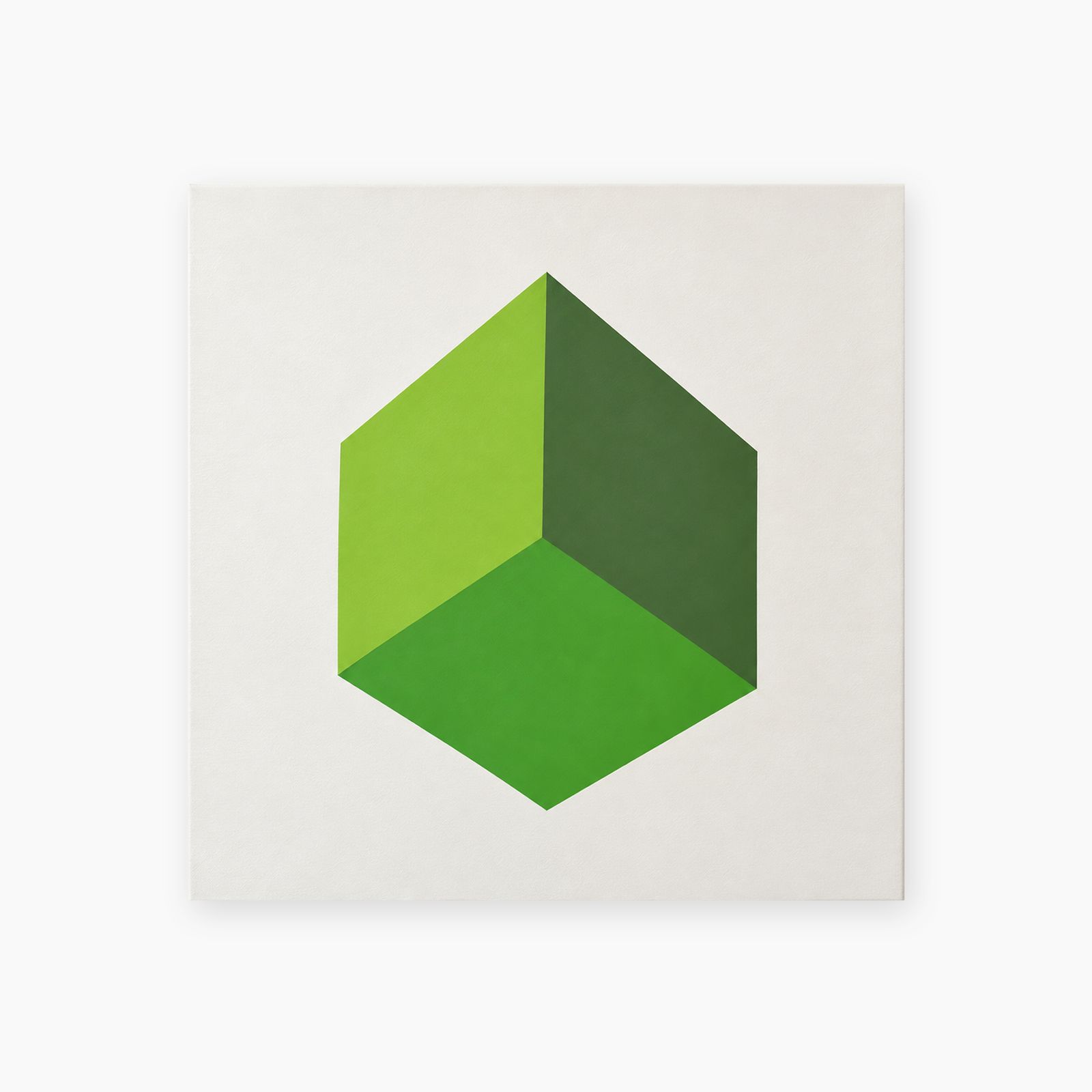 Green Cube Geometric Artwork