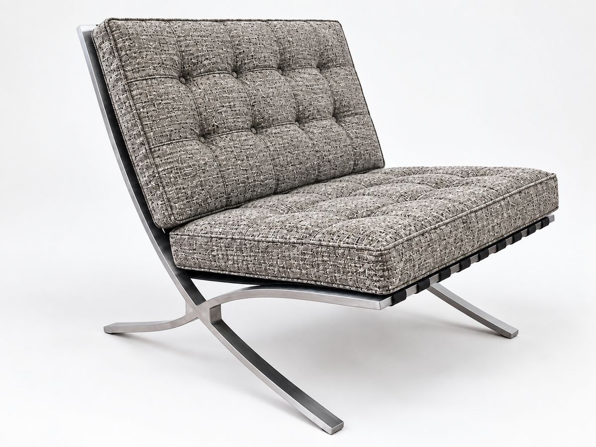 Chrome Lounge Chair Frame with Black Straps