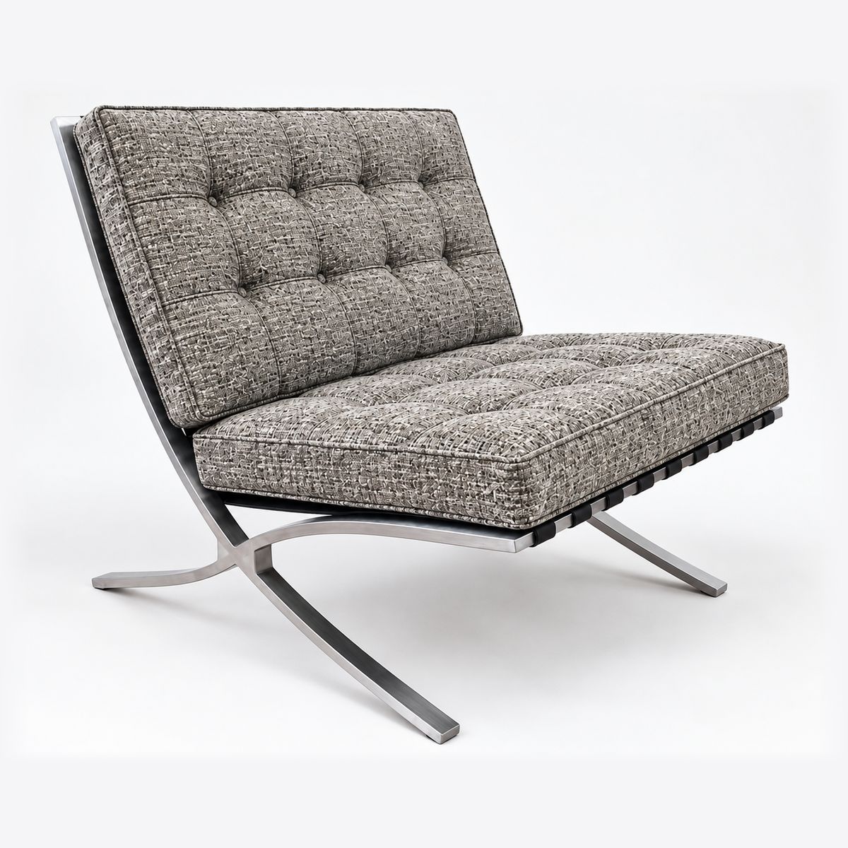 Chrome Lounge Chair Frame with Black Straps