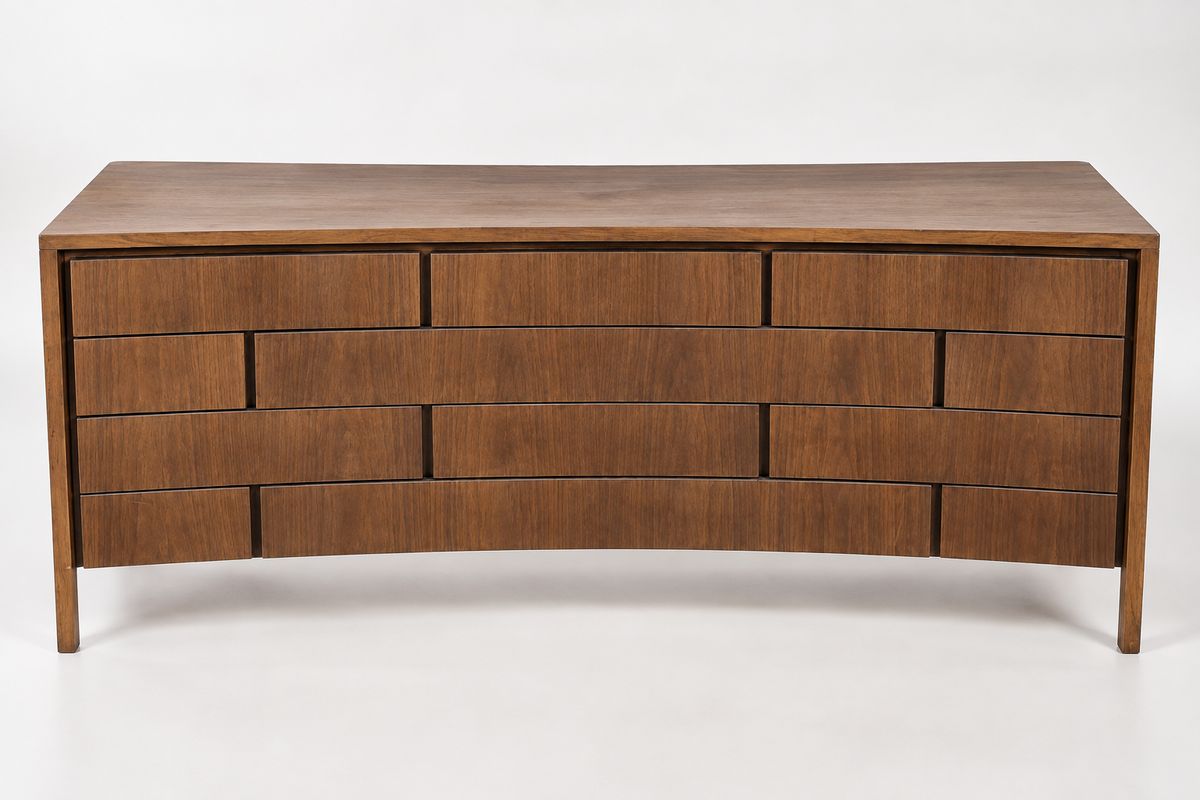 Wood Dresser with Sculpted Drawer Fronts