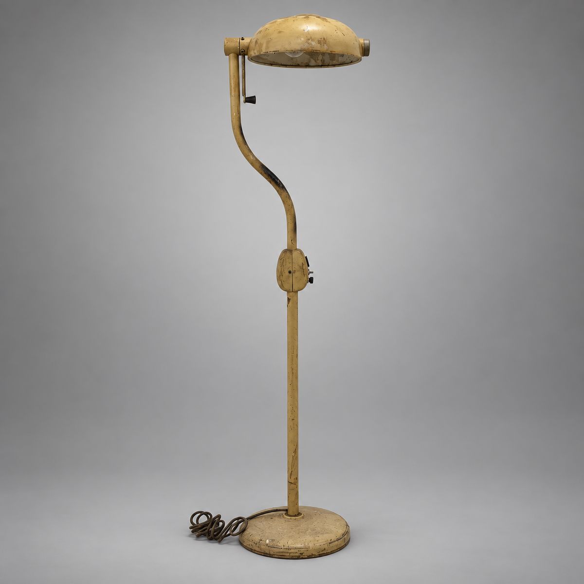 Curved Cream-Painted Floor Lamp