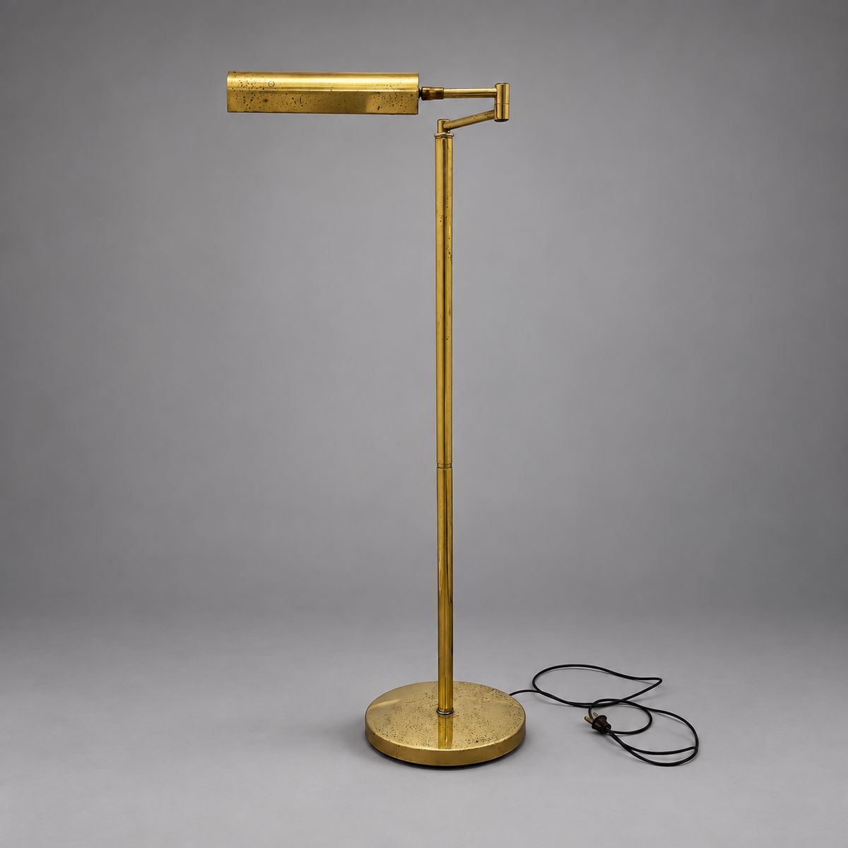 Brass-Tone Pharmacy Floor Lamp