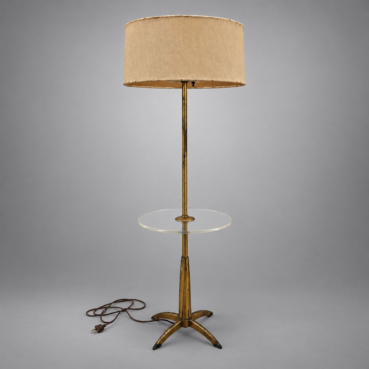 Stiffel Floor Lamp with Glass Table
