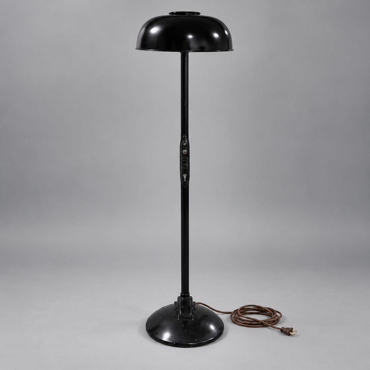 Black Dome Medical Floor Lamp - Attributed to Hill-Rom