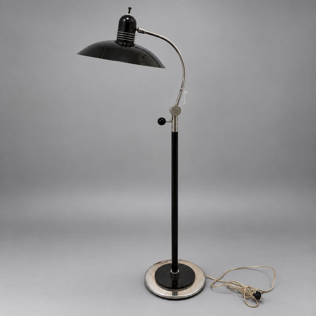 Black and Chrome Adjustable Floor Lamp